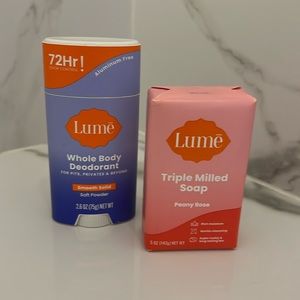 Lumē Solid Deodorant Stick and Triple Milled Soap